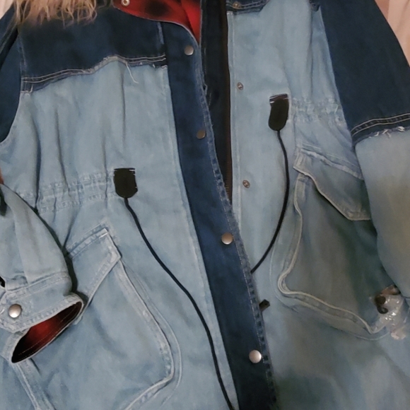 NWT🦋 Free People Days To Come Parka Fur Denim Button Jacket Coat, Small - Picture 10 of 11